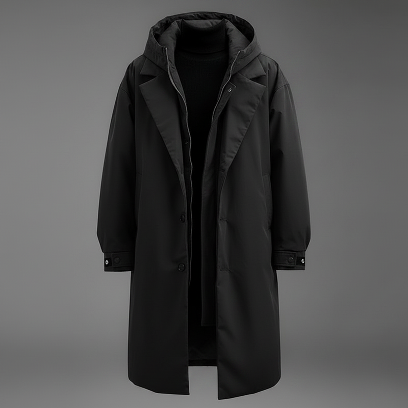 Men's Long Puffer Coat with Hood | Men's Winter Coat