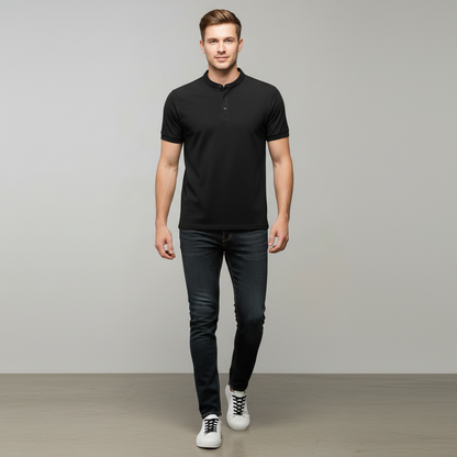 Men's Casual Long Sleeve Polo Shirt | Elegant Style
