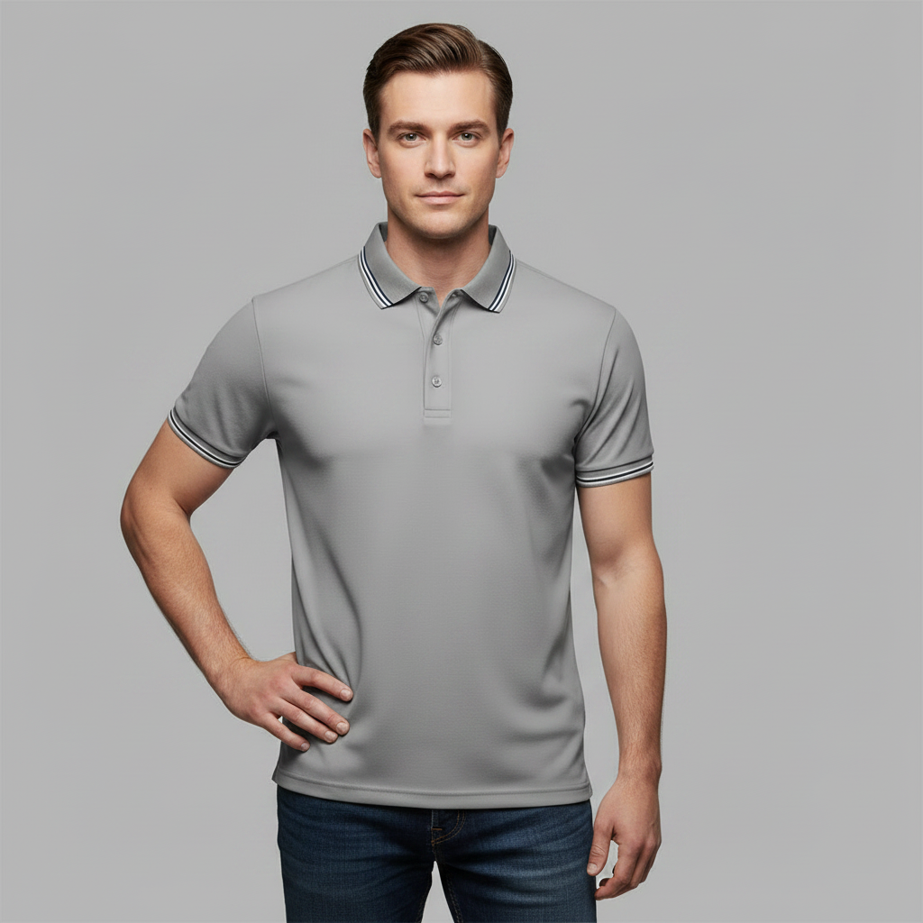 Men's Elegant Polo Shirt | Classic Fit Long Sleeve Polo Shirts