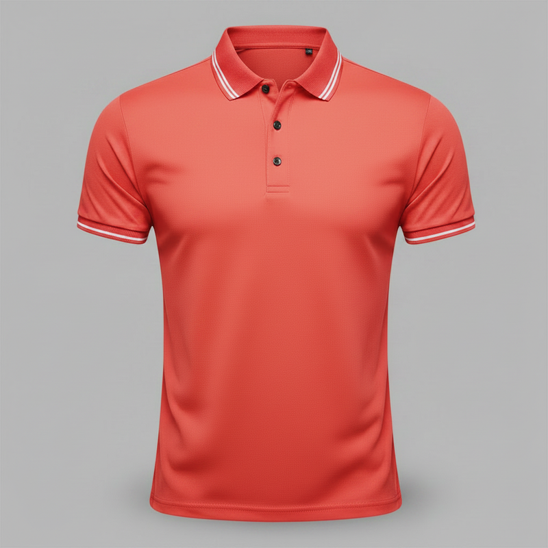 Men's Elegant Polo Shirt | Classic Fit Long Sleeve Polo Shirts