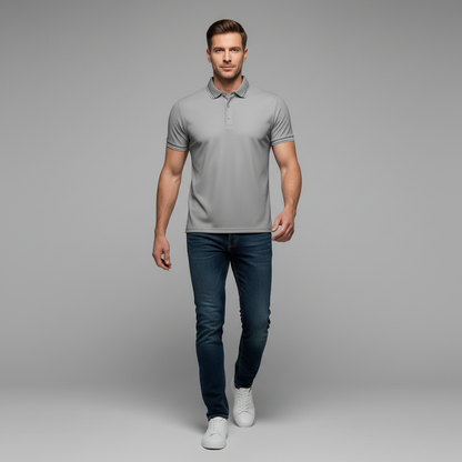 Men's Elegant Polo Shirt | Classic Fit Long Sleeve Polo Shirts