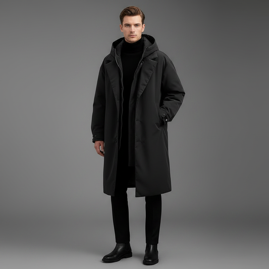 Men's Long Puffer Coat with Hood | Men's Winter Coat