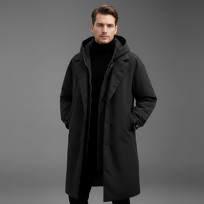 Men's Long Puffer Coat with Hood | Men's Winter Coat