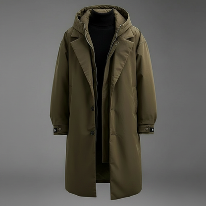 Men's Long Puffer Coat with Hood | Men's Winter Coat