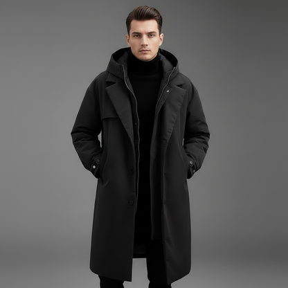 Men's Long Puffer Coat with Hood | Men's Winter Coat