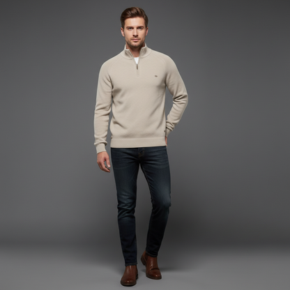 Men's Slim Fit Half-Zip Jumper | Stylish Knitwear