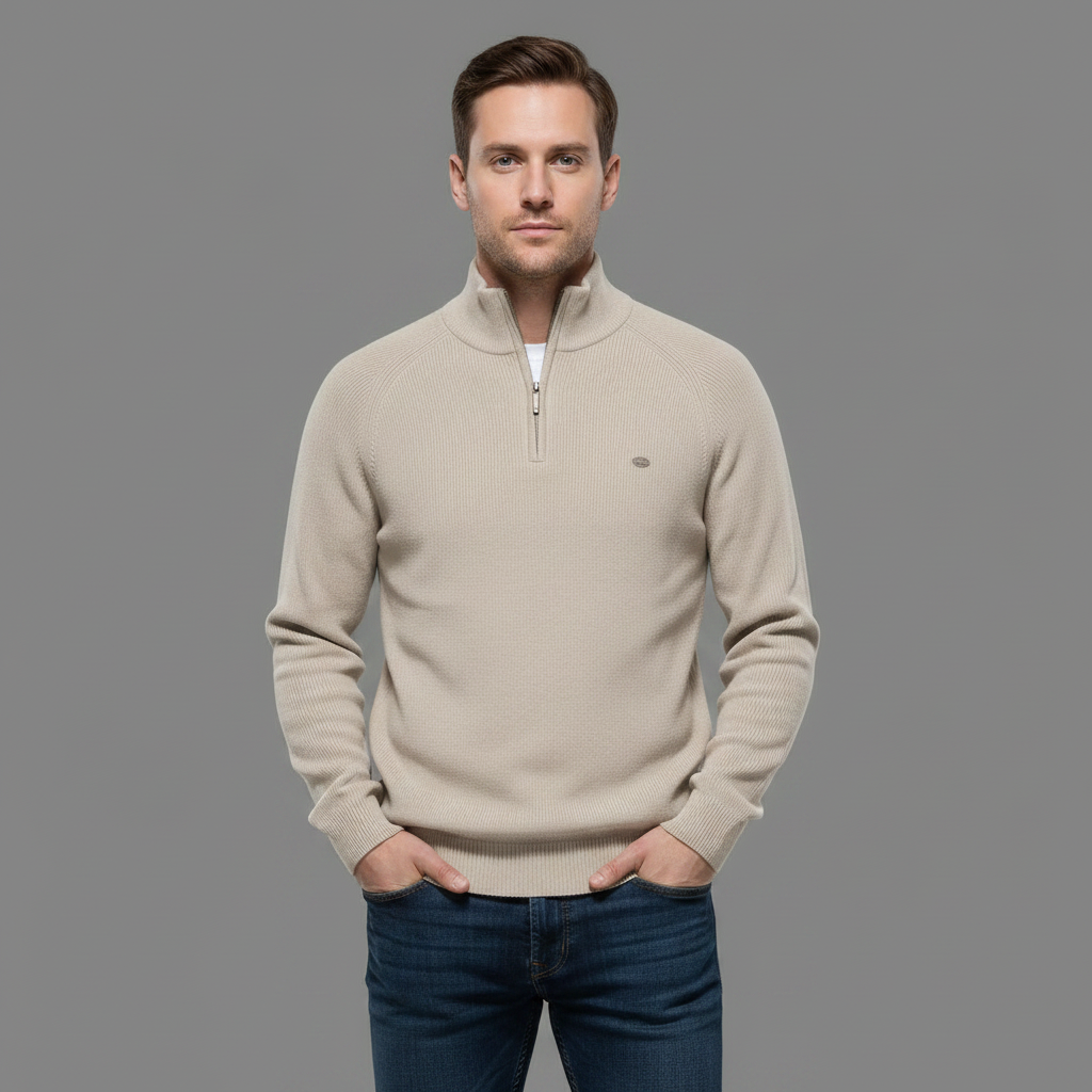 Men's Slim Fit Half-Zip Jumper | Stylish Knitwear