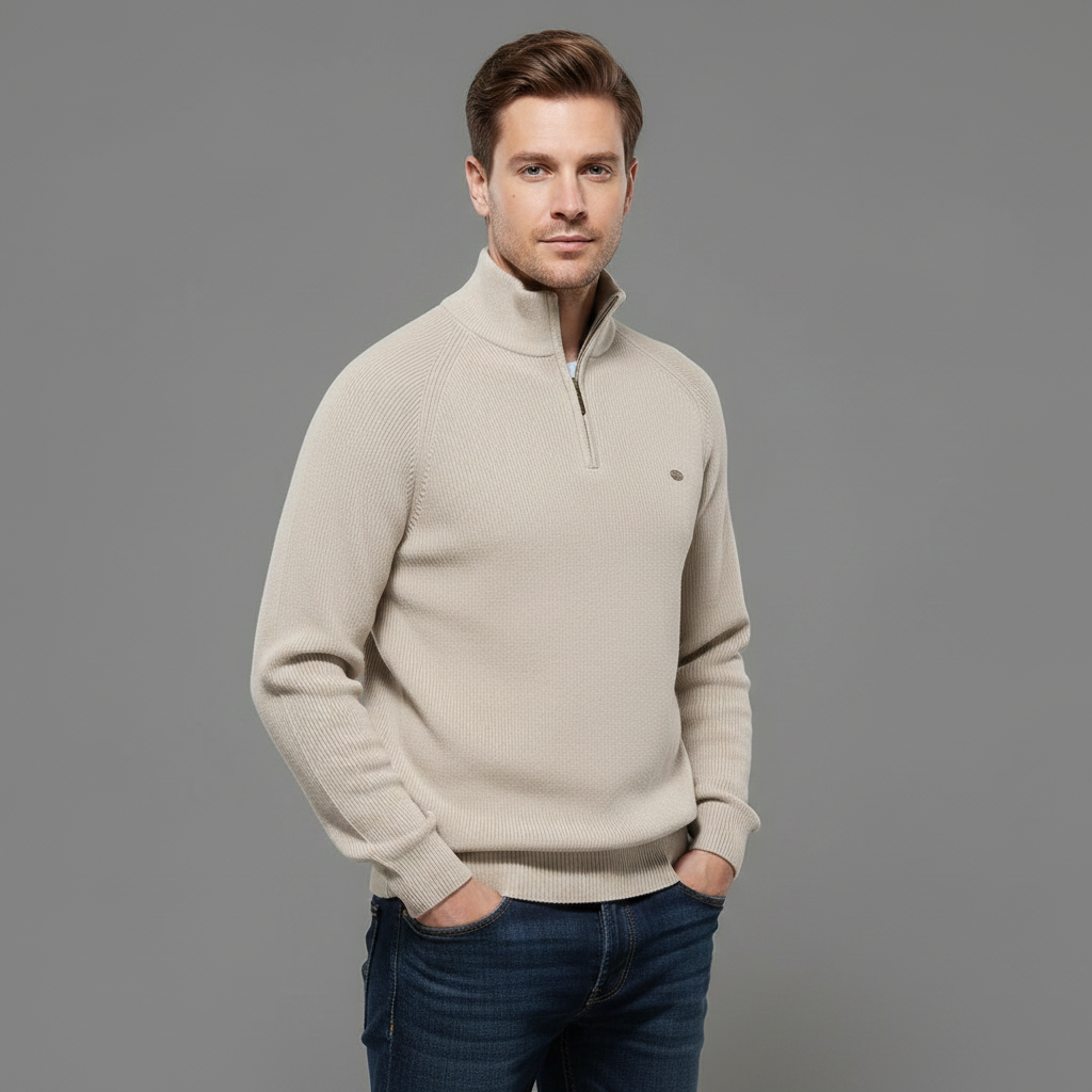 Men's Slim Fit Half-Zip Jumper | Stylish Knitwear