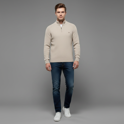 Men's Slim Fit Half-Zip Jumper | Stylish Knitwear