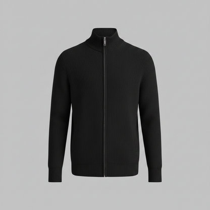 Men's Slim Fit Zip Cardigan | Stylish Ribbed Knit Jacket