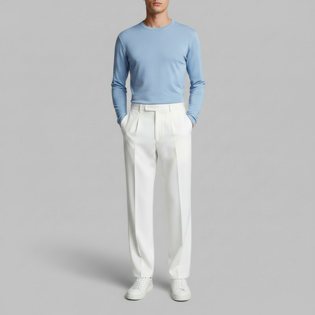 Men's Straight Fit Pleated Pants | Formal Trousers
