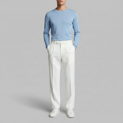 Men's Straight Fit Pleated Pants | Formal Trousers