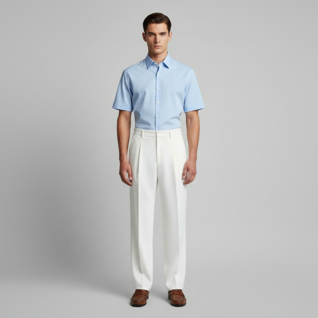 Men's Straight Fit Pleated Pants | Formal Trousers