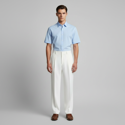 Men's Straight Fit Pleated Pants | Formal Trousers