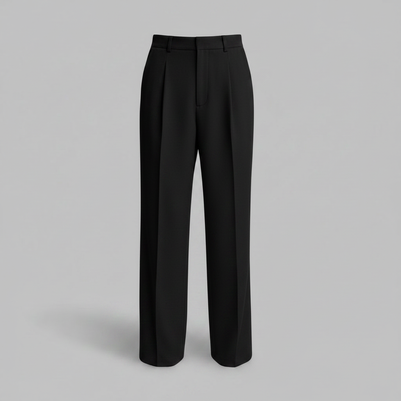 Men's Straight Fit Pleated Pants | Formal Trousers