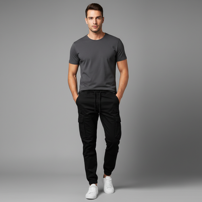 Men's Tactical Cargo Pants | Black Cargo Trousers for Outdoor Use