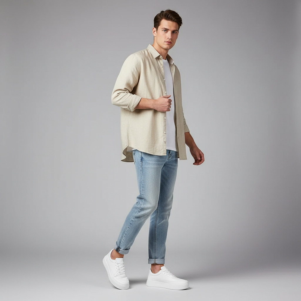Men's White Platform Sneakers | Casual Men's Trainers