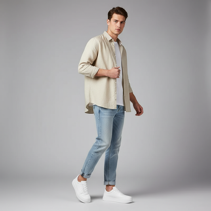 Men's White Platform Sneakers | Casual Men's Trainers