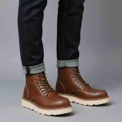 Uriel | Men's Lace-Up Ankle Boots with Thick Sole